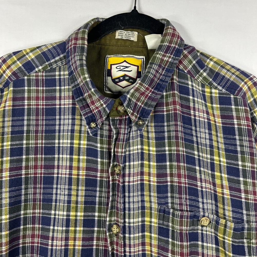 Nnza 90s Vintage Plaid Button-Down Long Sleeve Shirt Size XL - Picture 5 of 8
